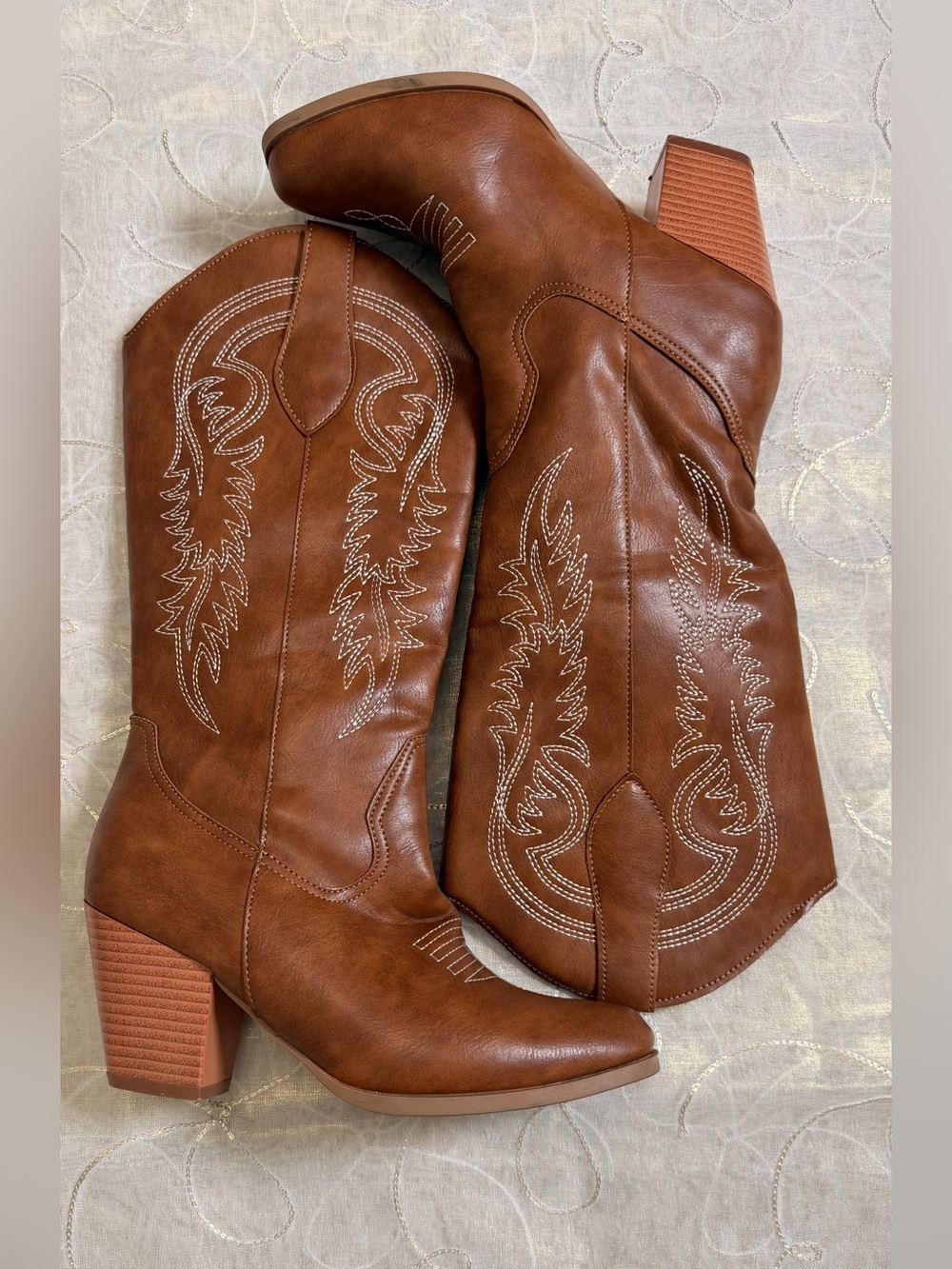 Brown Western Cowboy Boots – Size 36 – Embroidered - Picture 7 of 11
